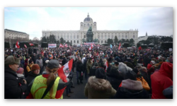 Protestos em massa na Áustria contra o plano obrigatório de vacinas do governo