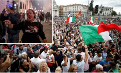 Centenas de milhares de italianos lutam contra os mandatos Vax da 'Nova Ordem Mundial'