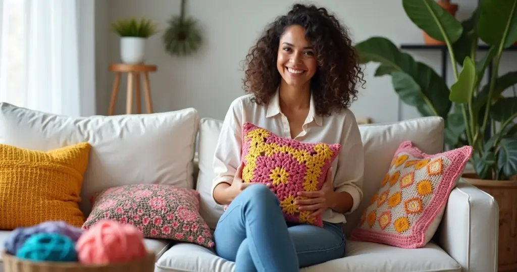 Almofadas de Croche Como Fazer: Renove Seu Sofá Gastando Apenas R$ 30 Almofadas de Croche Como Fazer: Renove Seu Sofá Gastando Apenas R$ 30