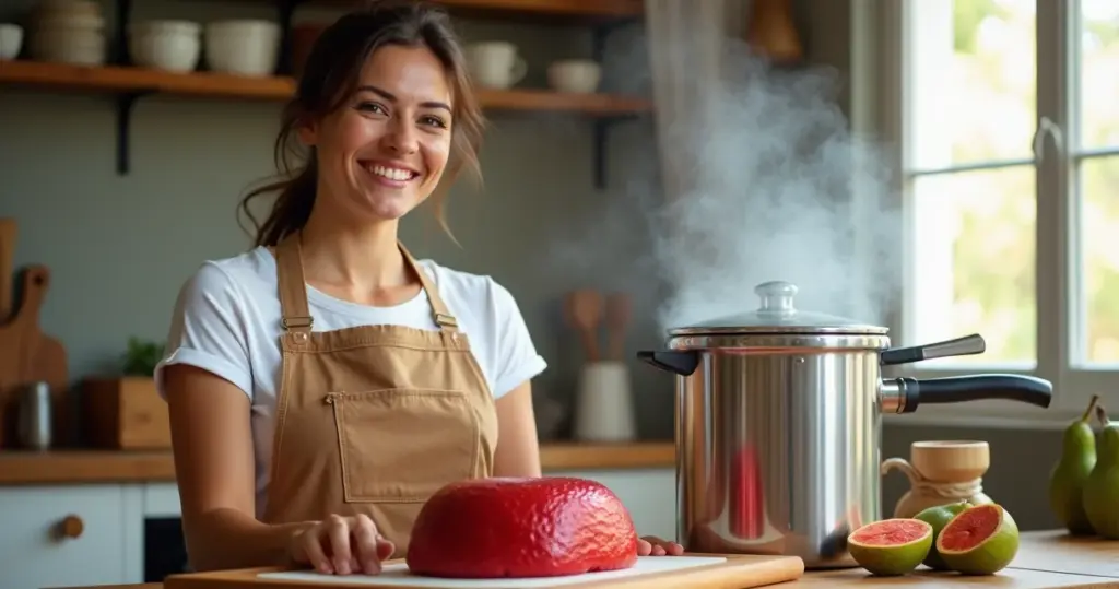 Como fazer goiabada cascão panela pressão em 1 hora: textura perfeita
