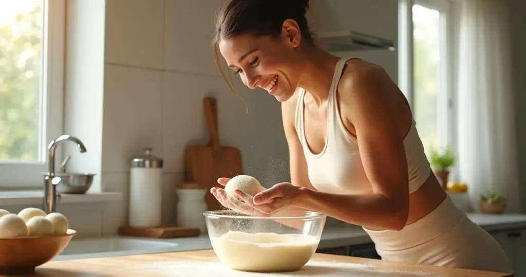 Como fazer massa pão queijo fit ponto que não gruda e fica perfeita
