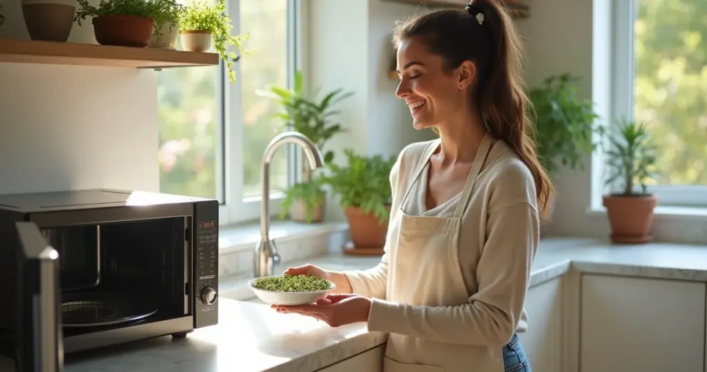 Como fazer secar ervas microondas em 3 minutos (mantém o sabor!)
