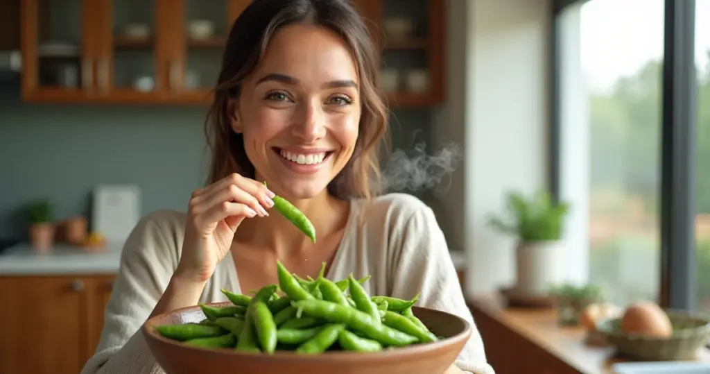 Edamame (soja verde) um snack saudável: proteína completa em 10 minutos