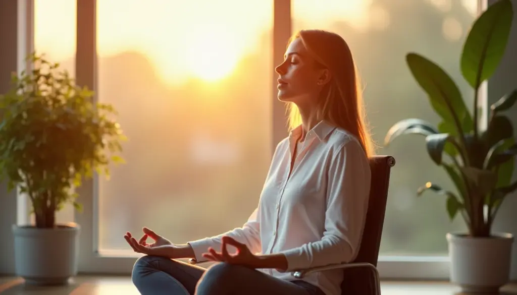 Meditação no trabalho: 5 minutos que transformam seu foco e acabam com o estresse Meditação no trabalho: 5 minutos que transformam seu foco e acabam com o estresse